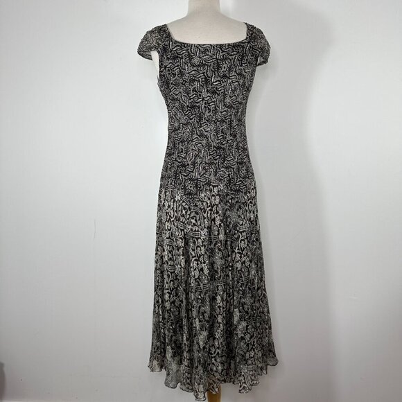 VTG Charter Club Midi Dress Sz 8 Floral V Neck Babydoll Sleeveless Fairy Preppy - Picture 8 of 13